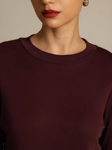 [Windsorvin] SilkSilky-DK Half Sleeve Crew Neck T-shirt til kvinder 004