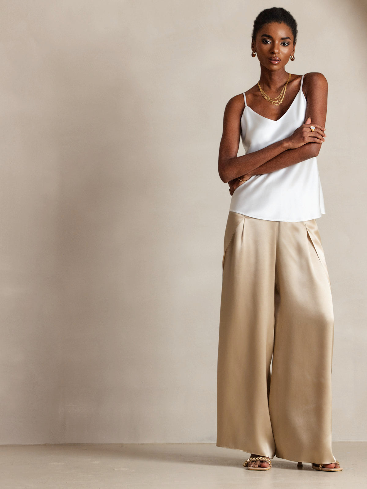 [Hvid] SilkSilky-DK Camisoles 006