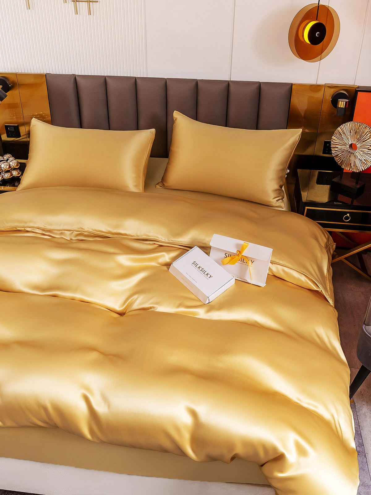 [Champagne] SilkSilky-DK 19Momme Bedding Set 004