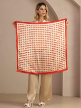[Beige Kirsebær] SilkSilky-DK Scarf 003