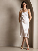 [Beige] SilkSilky-DK Sleeveless Kjole 001