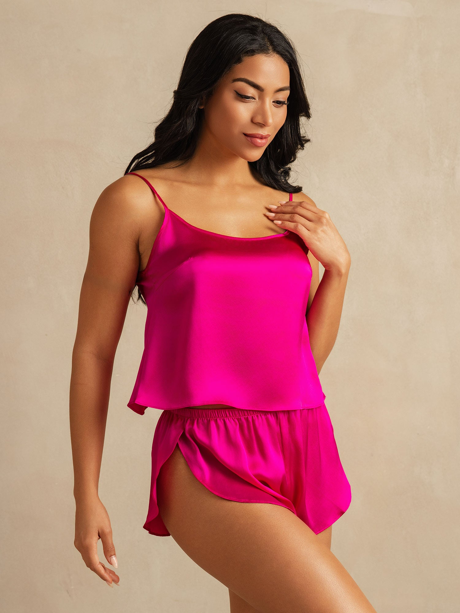 [Rosenrød] SilkSilky-DK Camisole Set 003