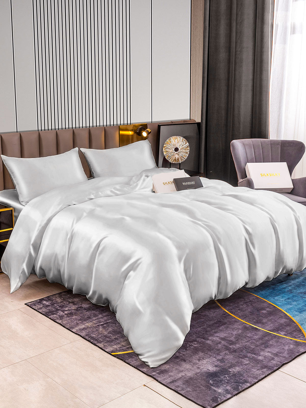 [Sølv] SilkSilky-DK 22Momme Bedding Set 002