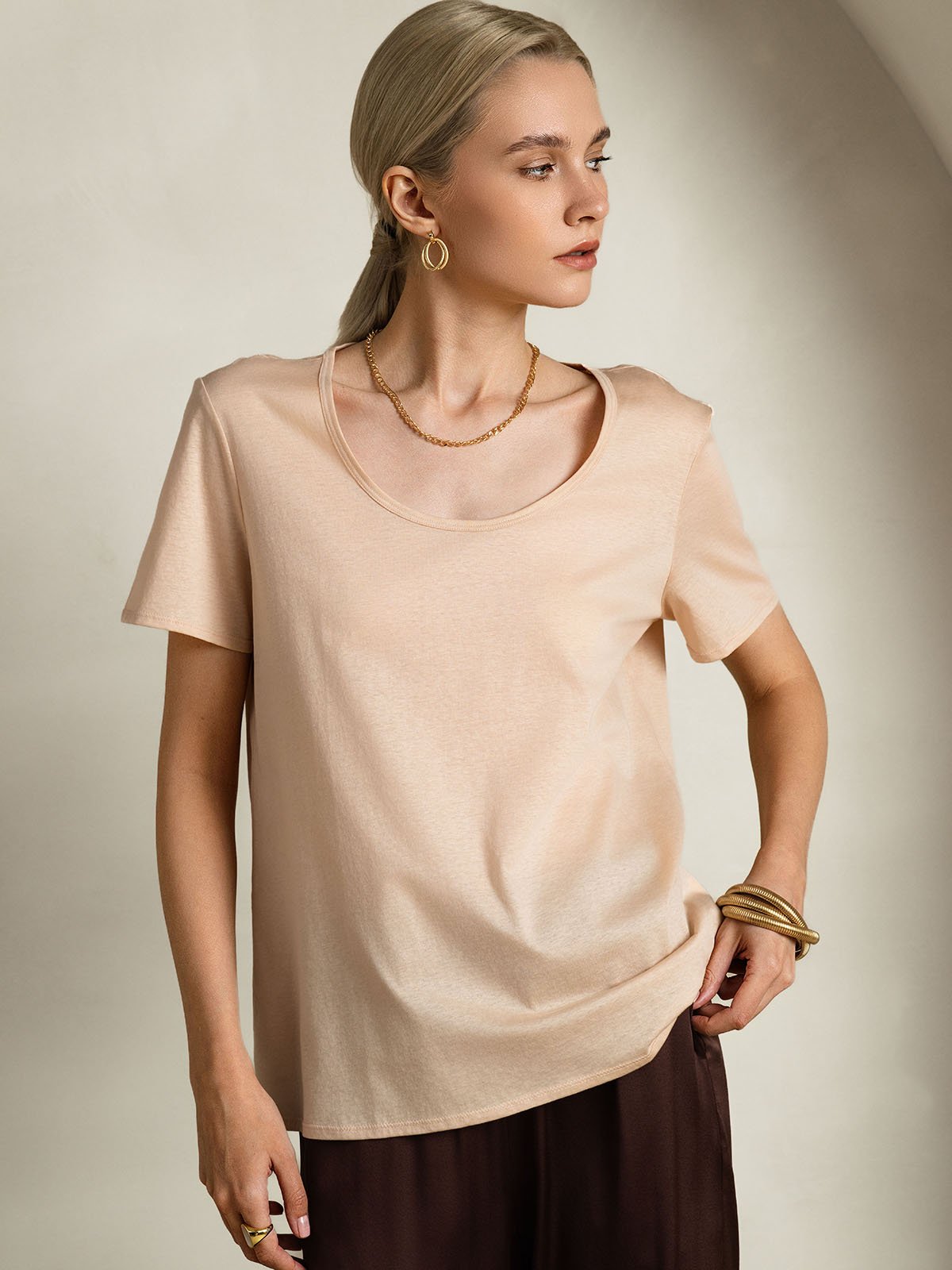 SilkSilky-DK Silke Womens T-Shirt Beige 003