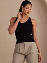 [Sort] SilkSilky-DK Sleeveless Deep V Neck Camisole Top 004