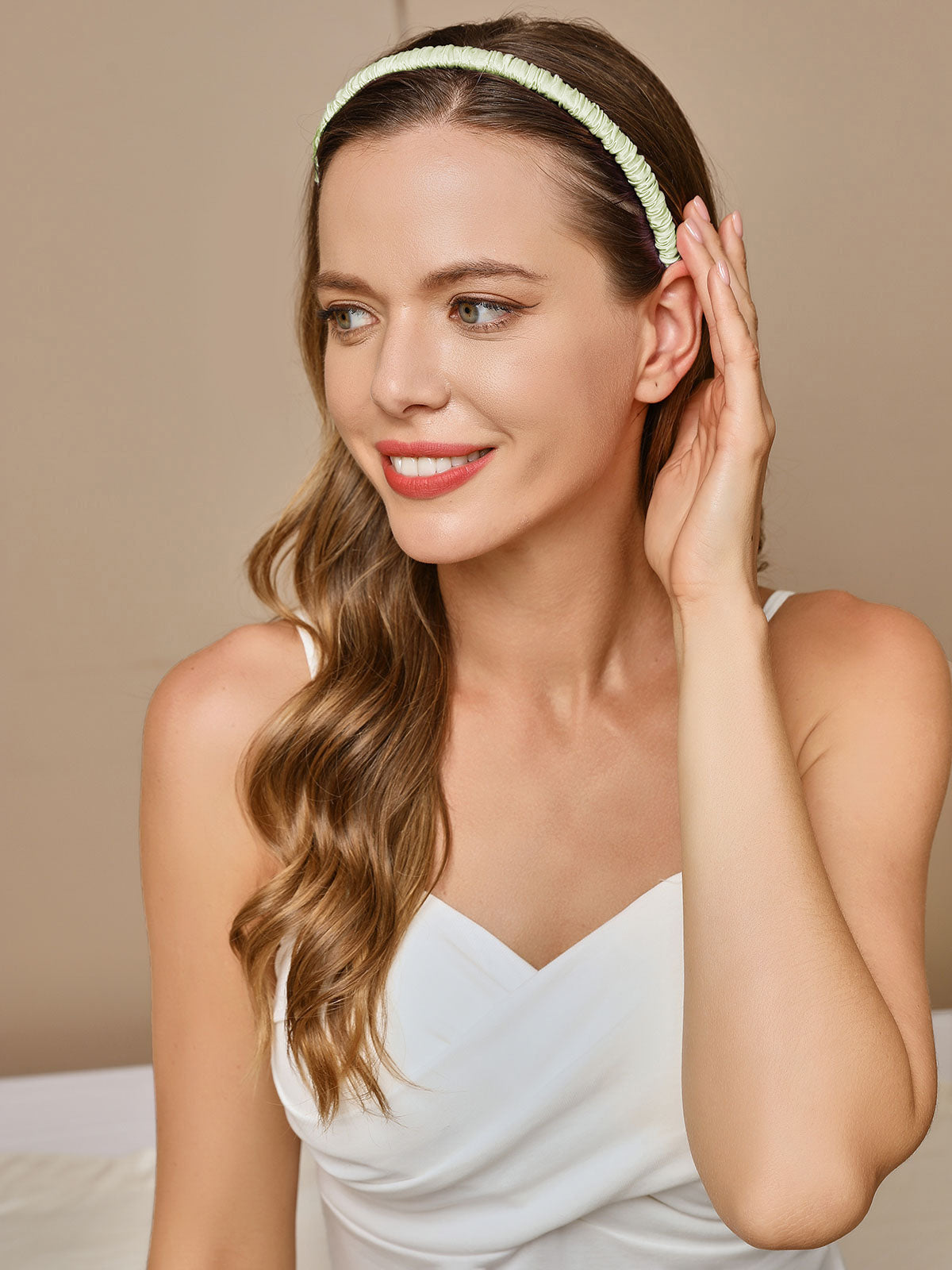 [Lysegrøn] SilkSilky-DK 19Momme Pure Silk Scrunchie 001