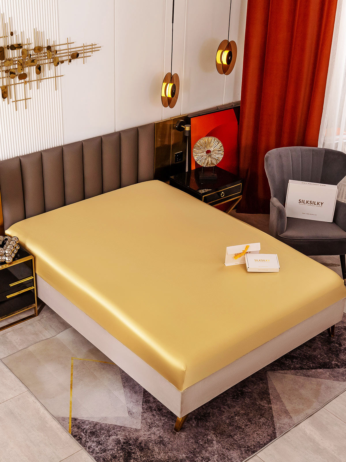 [Champagne] SilkSilky-DK 19Momme Sheet 001