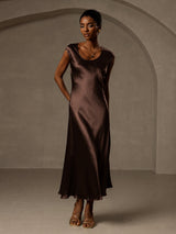 [Kaffe] SilkSilky-DK Cap Sleeve Kjole 005