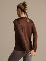 [Kaffe] SilkSilky-DK Langærmet Tight Crew Neck T-shirt til kvinder 002