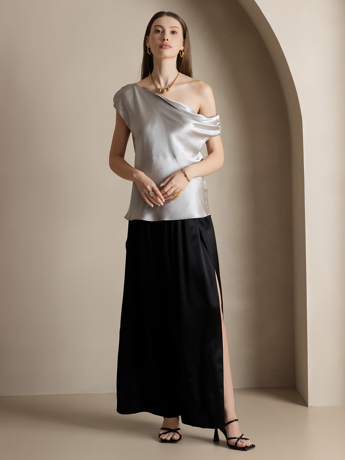 [Sort] SilkSilky-DK 19Momme Silke Split Damebukser 009