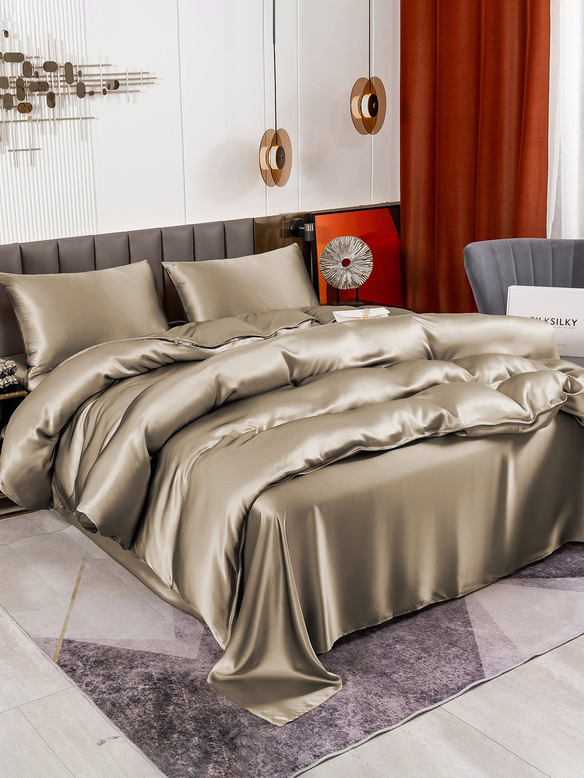 [Kaki] SilkSilky-DK 19Momme Bedding Set 003