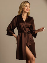 [Kaffe] SilkSilky-DK 3/4 Sleeve Dame Morgenkåbe 003