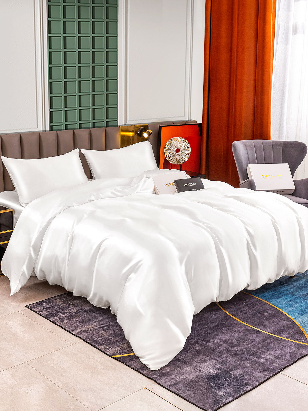 [Hvid] SilkSilky-DK 25Momme Bedding Set 002