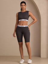 [Grå] SilkSilky-DK Sleeveless Crew Neck Women's Outfit Sets 004