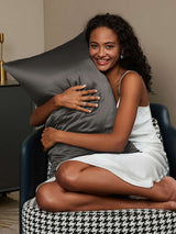 [Mørkegrå] SilkSilky-DK 19Momme Pillowcase 002
