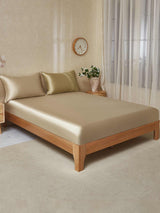 [Beige+Kaki] SilkSilky-DK 19Momme Sengesæt 001