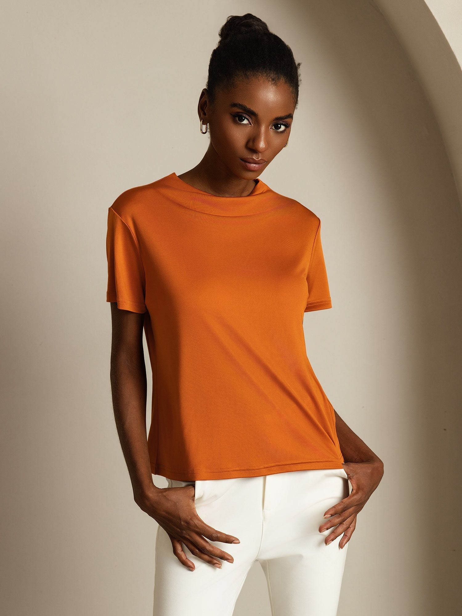 [Orange] SilkSilky-DK Silke Womens T-Shirt 004
