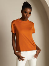 [Orange] SilkSilky-DK Short Sleeve T-shirt til kvinder 004