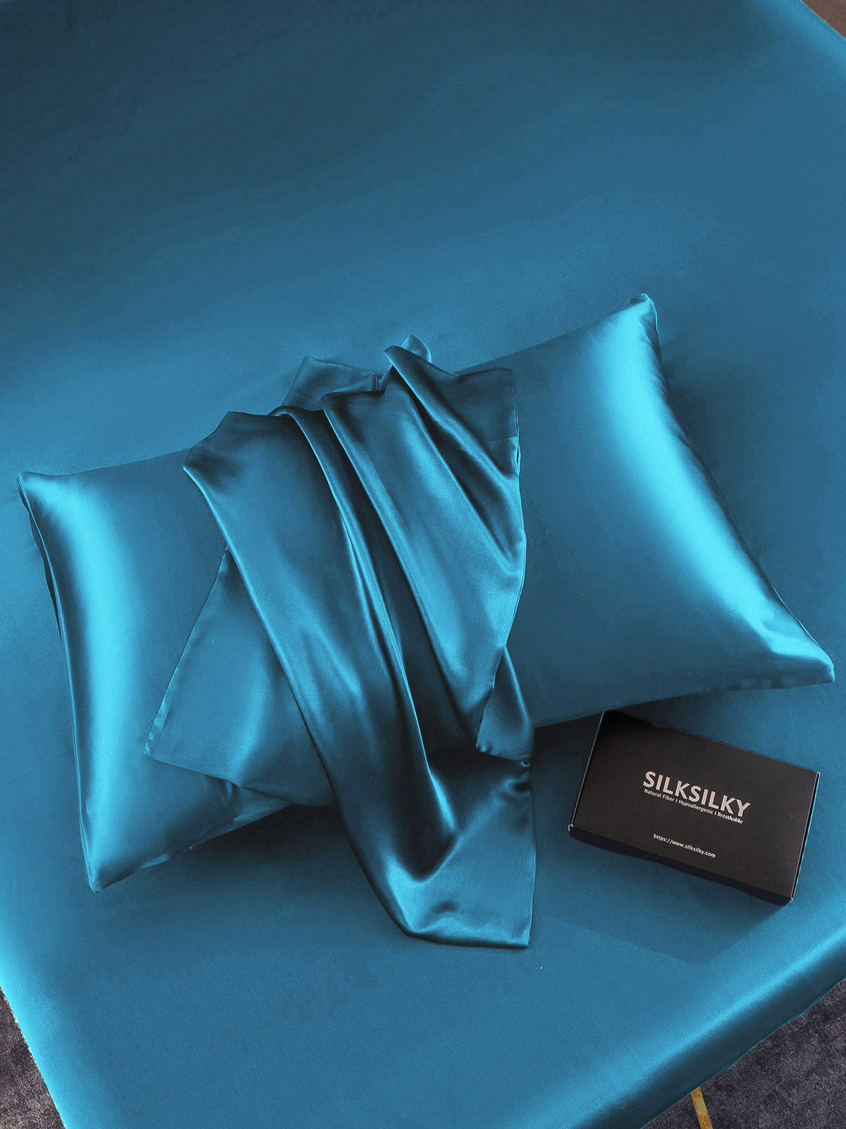 SilkSilky-DK-19Momme-Pure-Silk-Pillowcase-Blågrøn-004