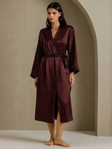 [Brun] SilkSilky-DK Long Sleeve Dame Morgenkåbe 007