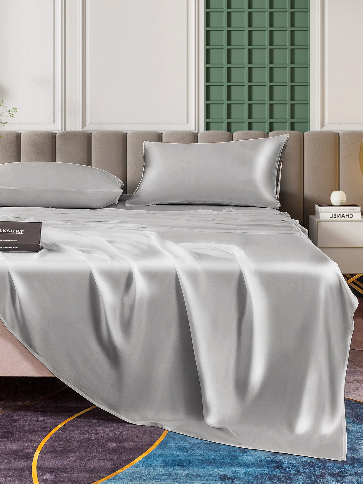[Sølv] SilkSilky-DK 25Momme Bedding Set 004