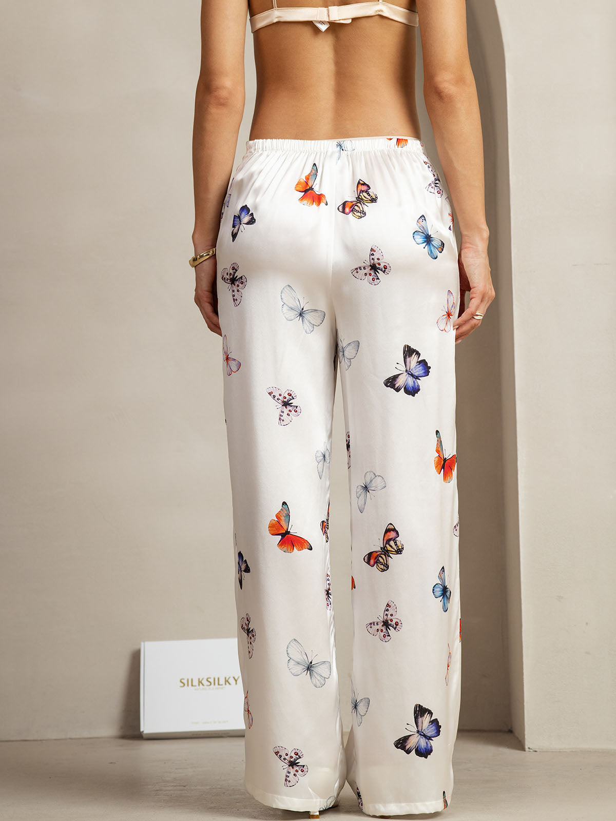 [Hvid Sommerfugl] SilkSilky-DK 19Momme Silke Womens Pants 002