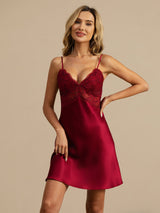 [Vin] SilkSilky-DK Sleeveless Deep V Neck Natkjole 007
