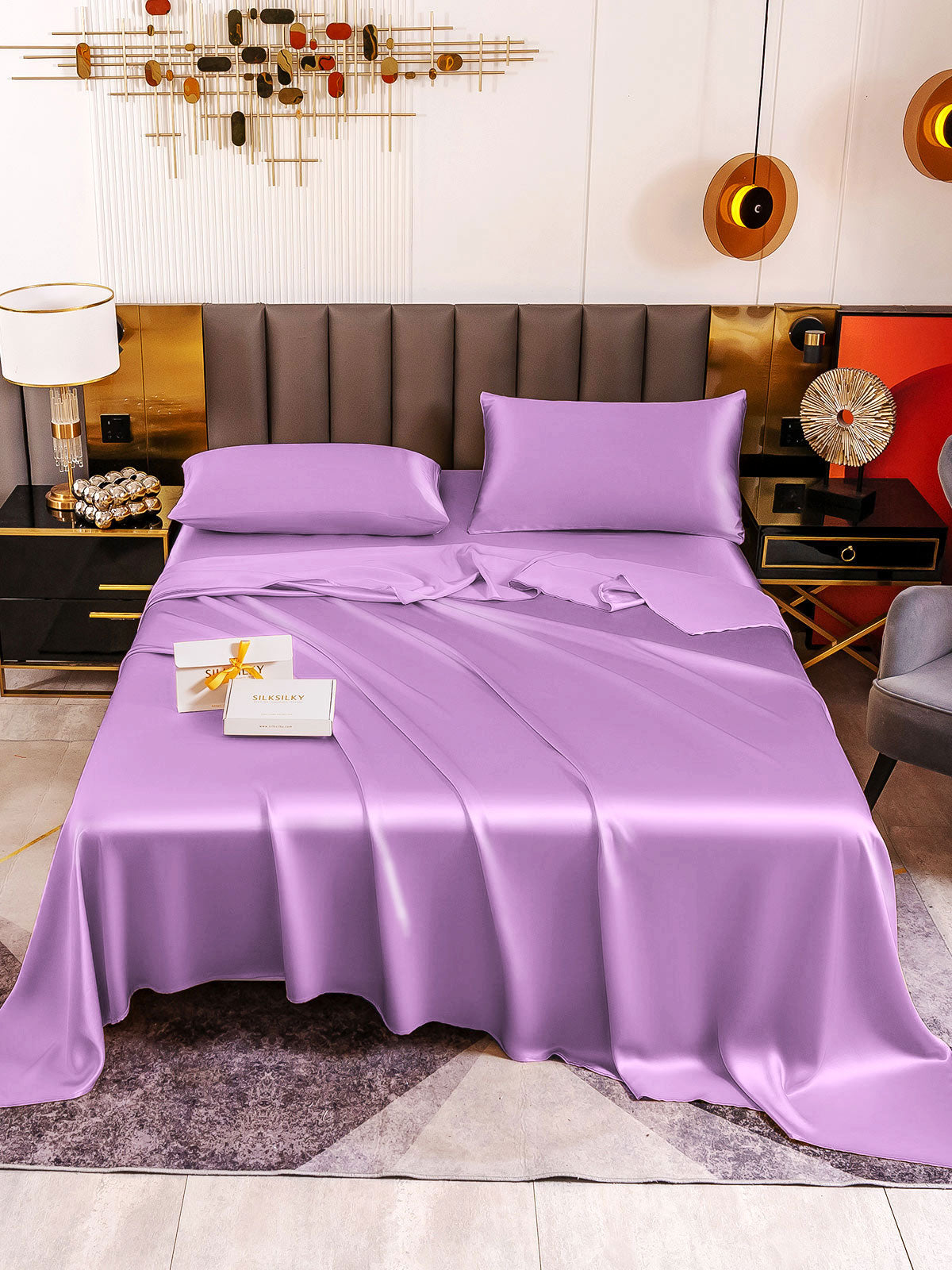 [Lavendel] SilkSilky-DK 19Momme Bedding Set 002