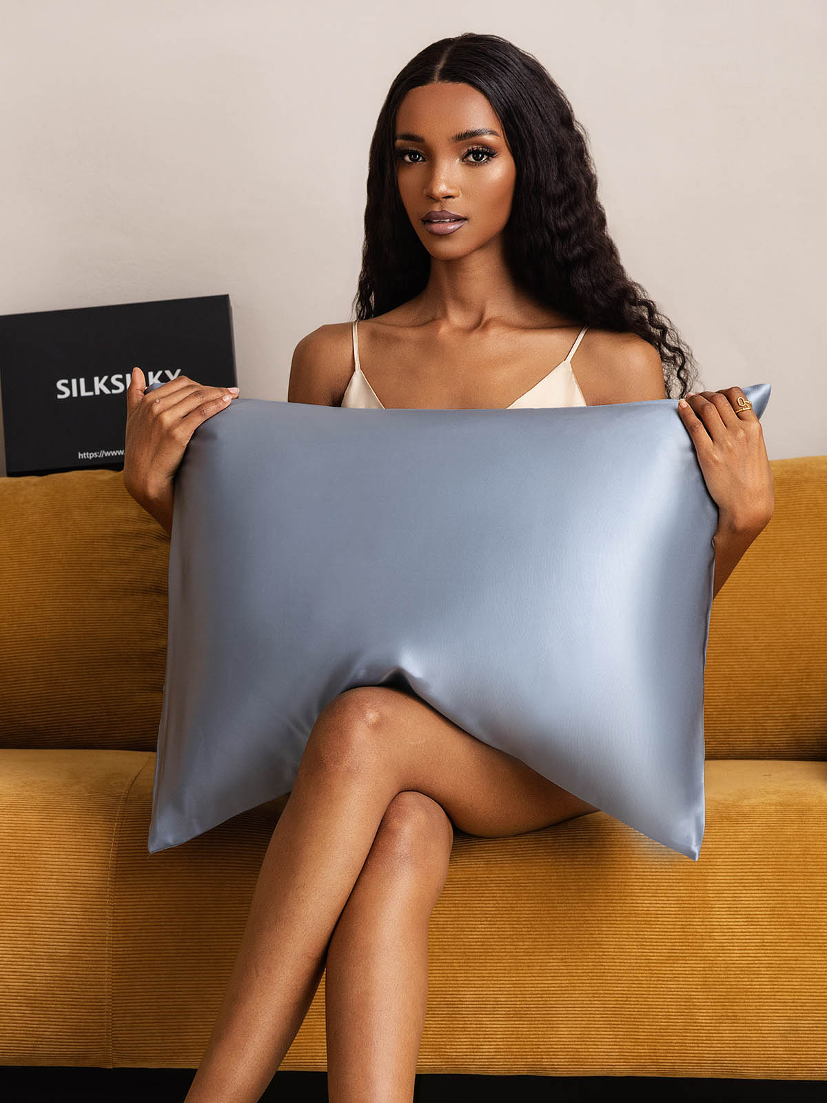 [Gråblå] SilkSilky-DK 19Momme Pillowcase 002