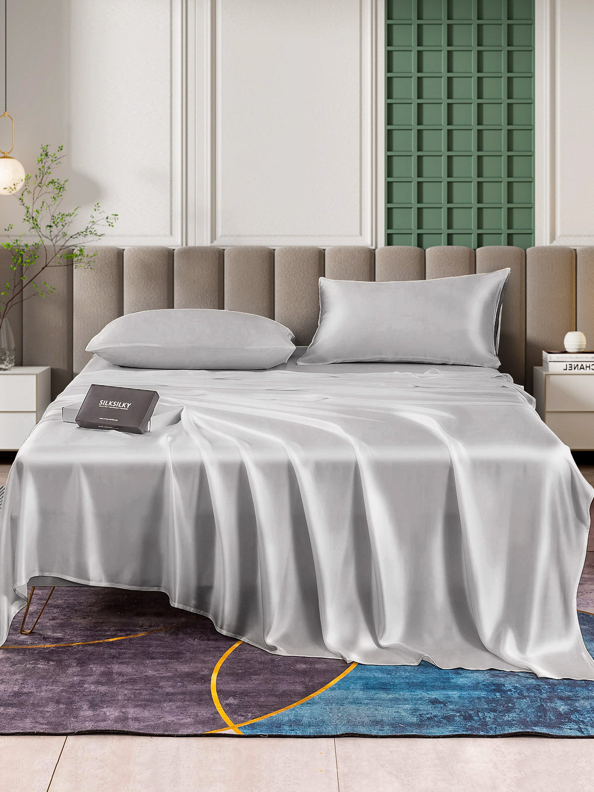 [Sølv] SilkSilky-DK 25Momme Bedding Set 001