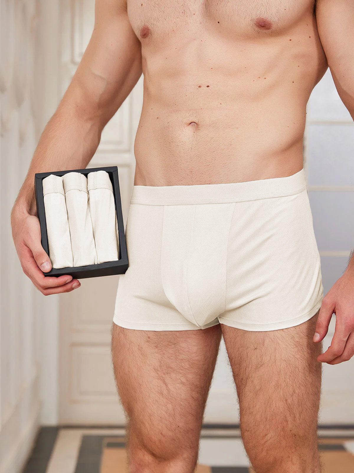 [Beige] SilkSilky-DK Mens Underwear 001