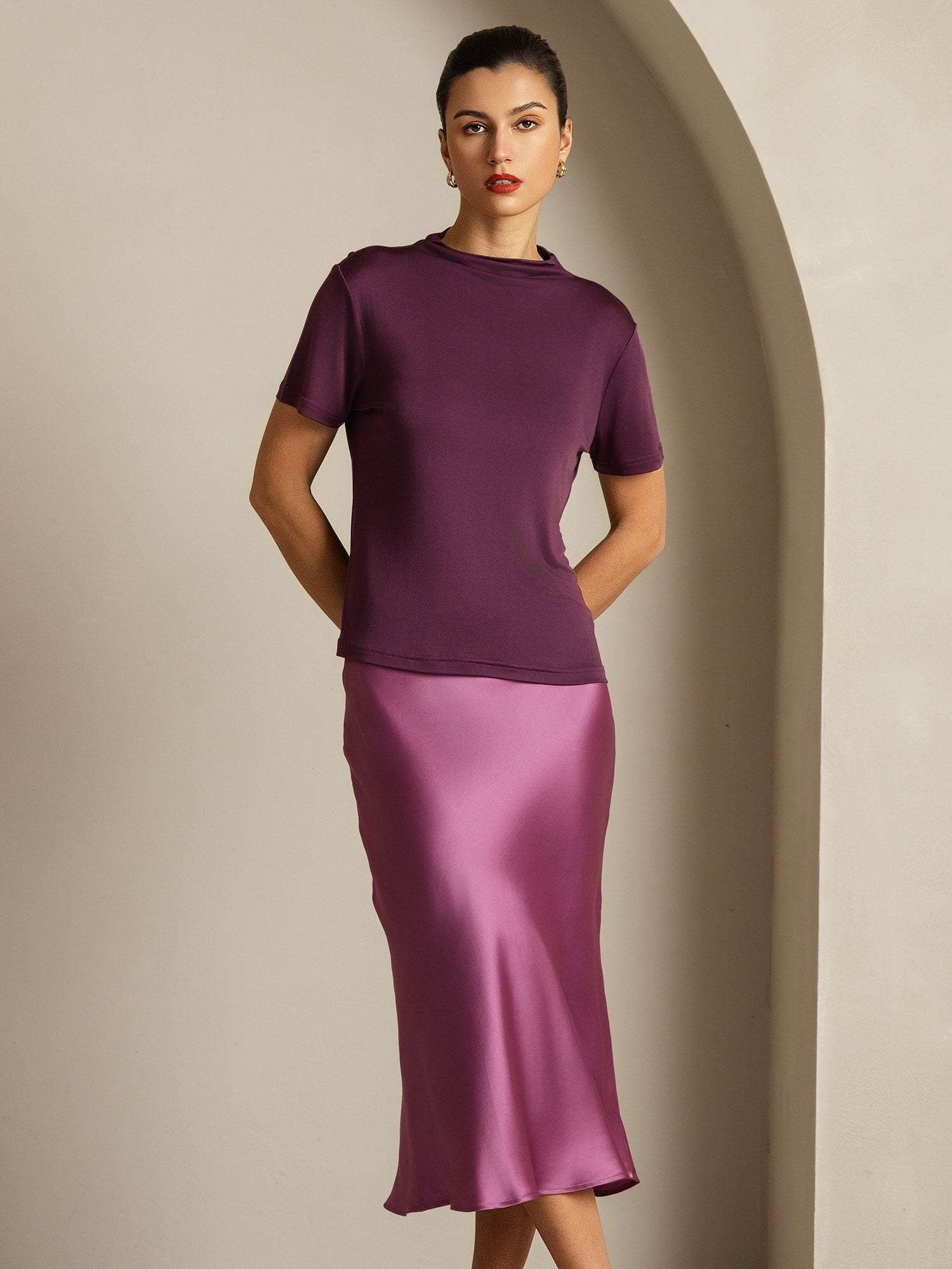 [Lilla] SilkSilky-DK Silke Womens T-Shirt 008