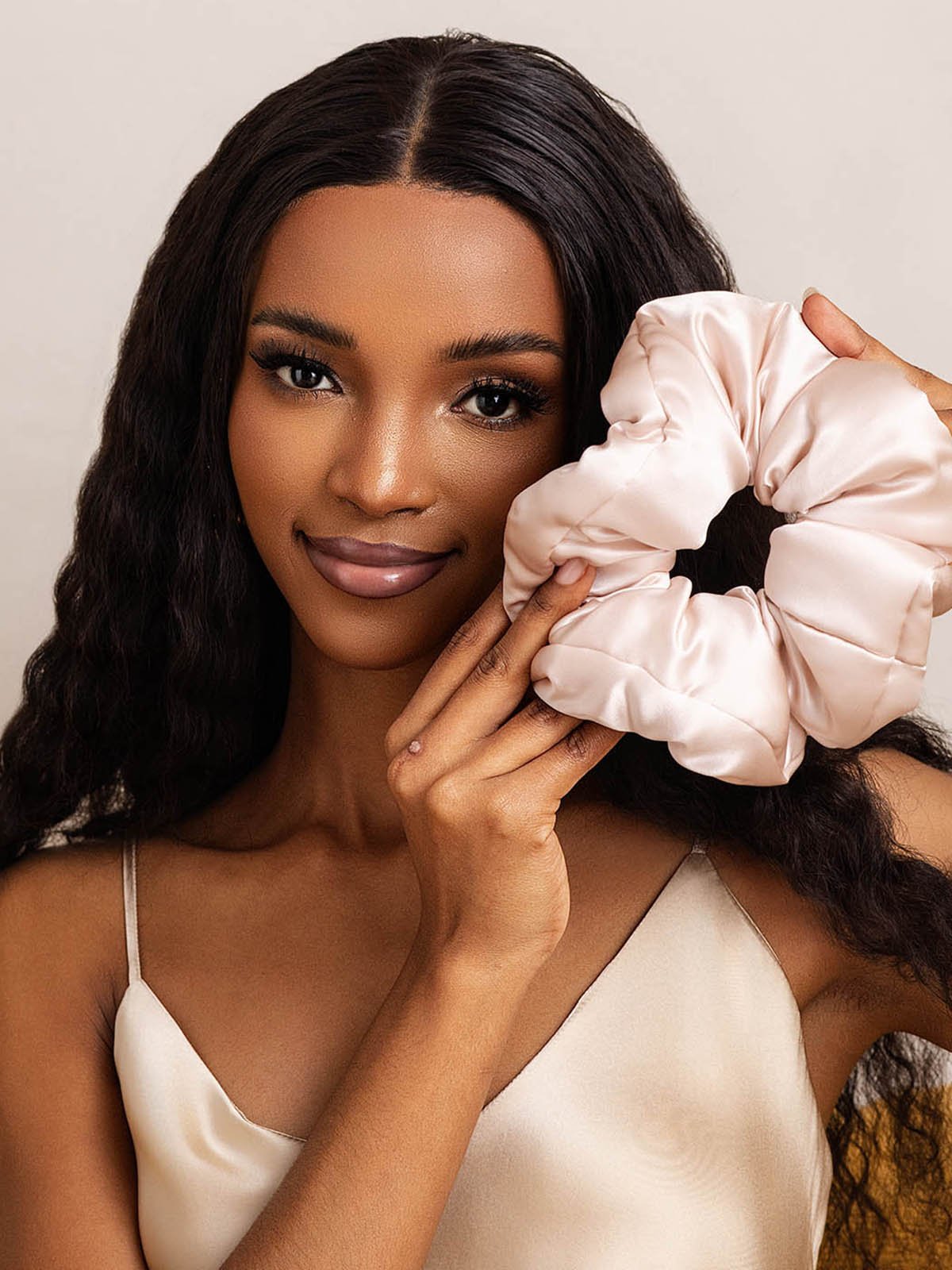 [Lyserød] SilkSilky-DK Silke Scrunchie 001