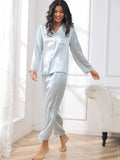 SilkSilky-DK Revers Dame Pyjamas Lyseblå 005