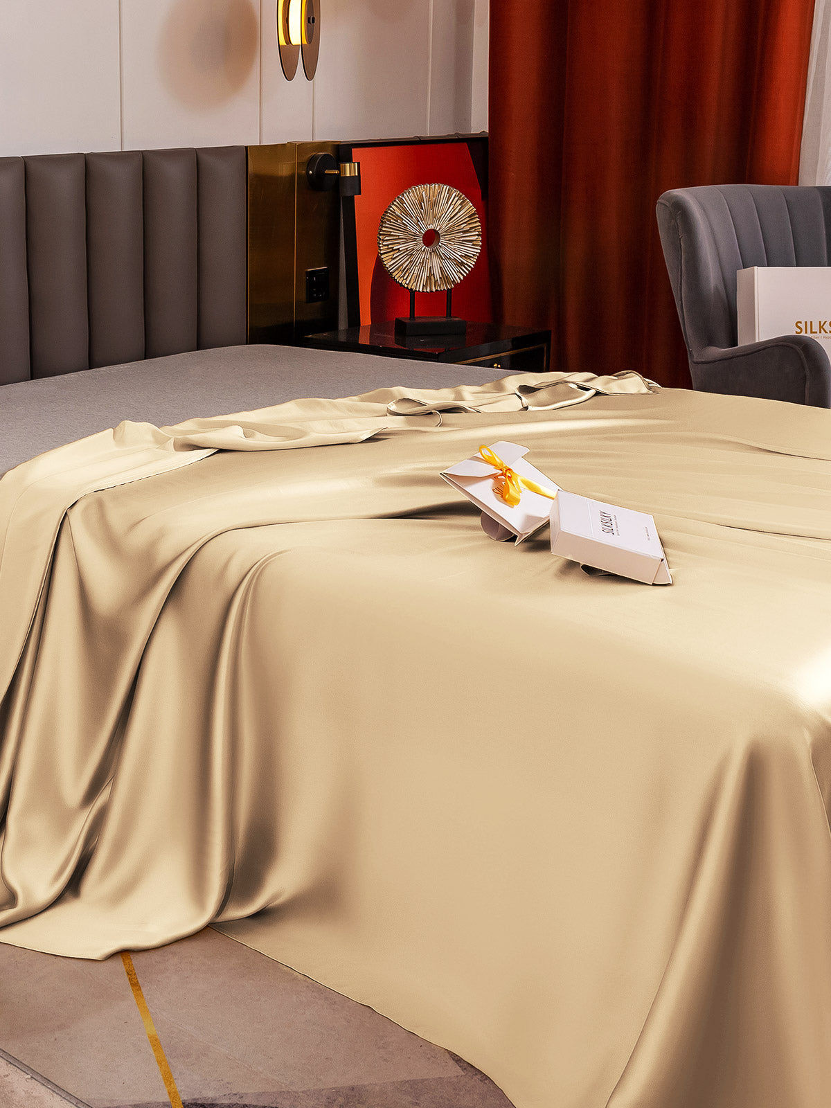 [Beige] SilkSilky-DK 19Momme Sheet 005
