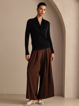 [Sort] SilkSilky-DK Long Sleeve Wrap Damebluser 006