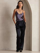[Lilla Grå] SilkSilky-DK Spaghetti Strap V Neck Camisole Top 005