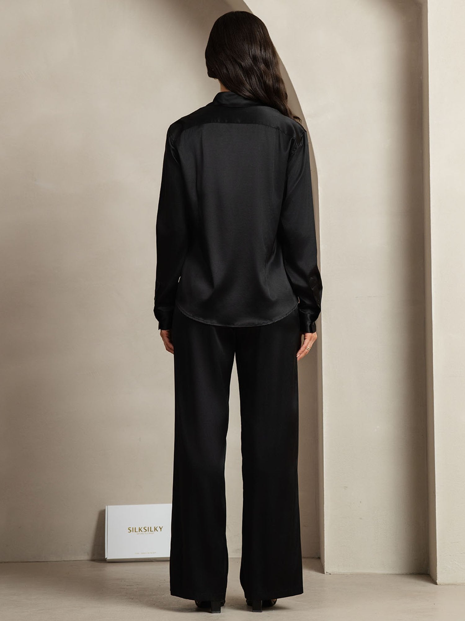 [Sort] SilkSilky-DK 19Momme Silke Lapel Collar Women''s Outfit Sets 002