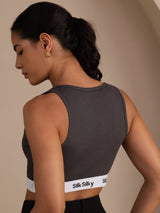 [Grå] SilkSilky-DK Sleeveless Crew Neck Camisole Top 002