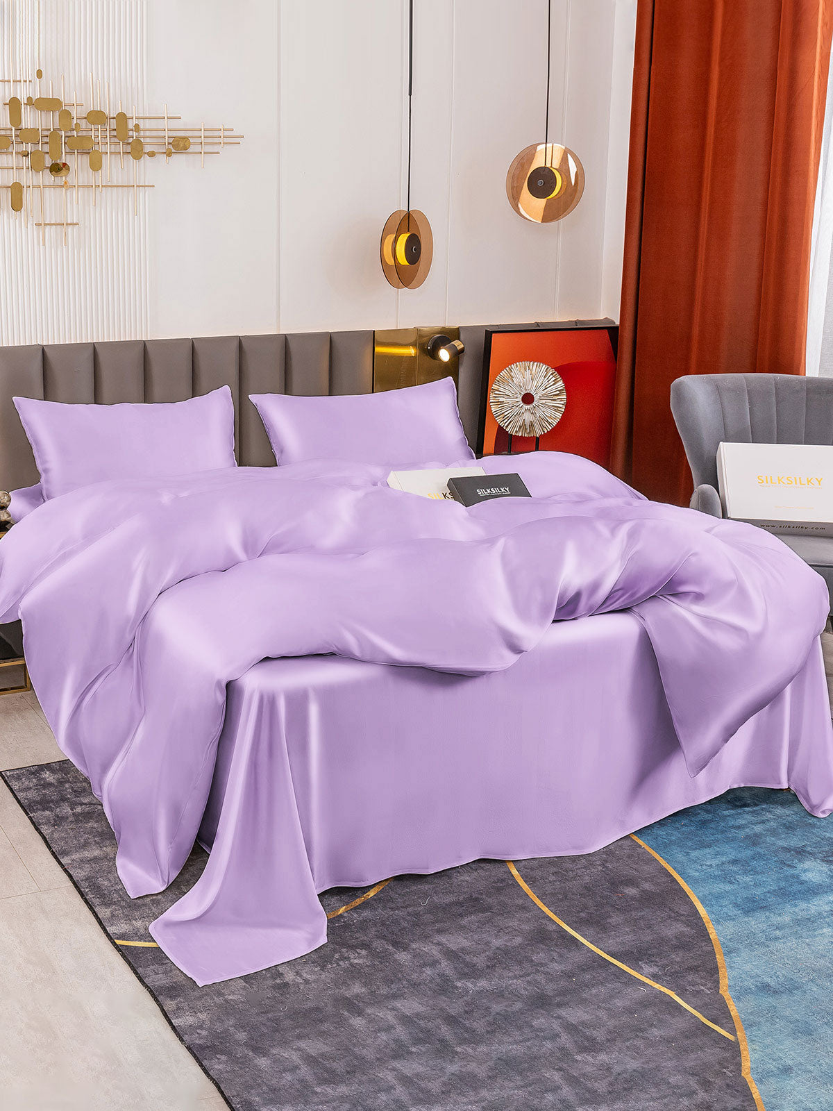 [Lavendel] SilkSilky-DK 19Momme Bedding Set 005