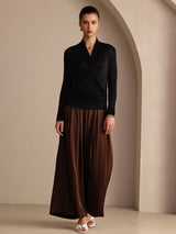 [Sort] SilkSilky-DK Long Sleeve Wrap Damebluser 005