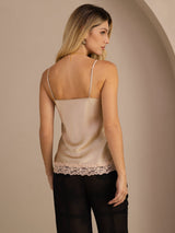 [Champagne] SilkSilky-DK V Neck Camisole Top 002
