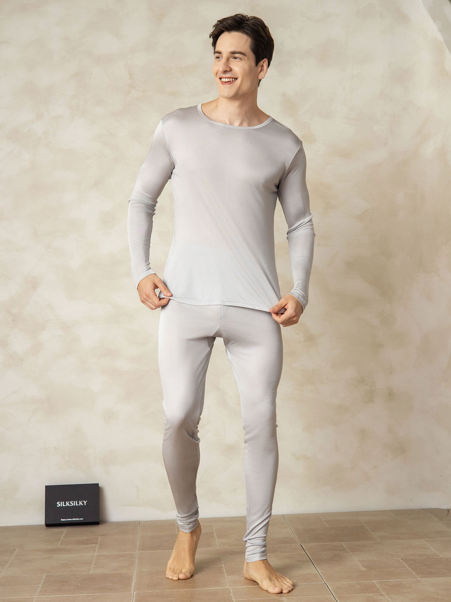 [Sølv] SilkSilky-DK Silke Mens Pajamas 003