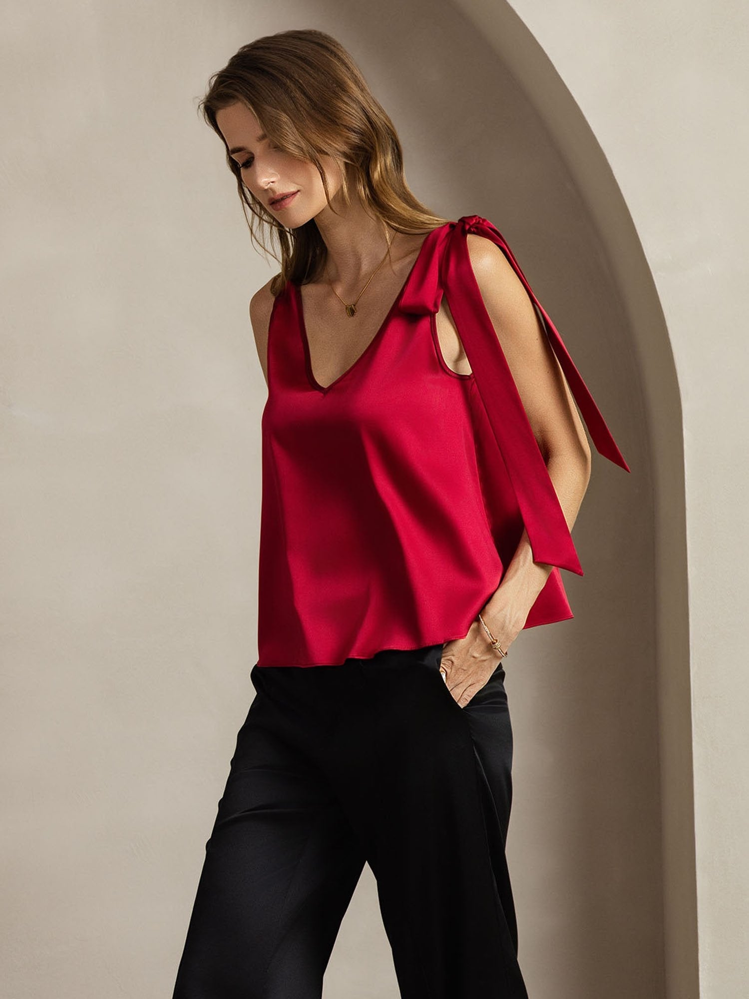 [Vin] SilkSilky-DK 19Momme Silke Womens T-Shirt 005