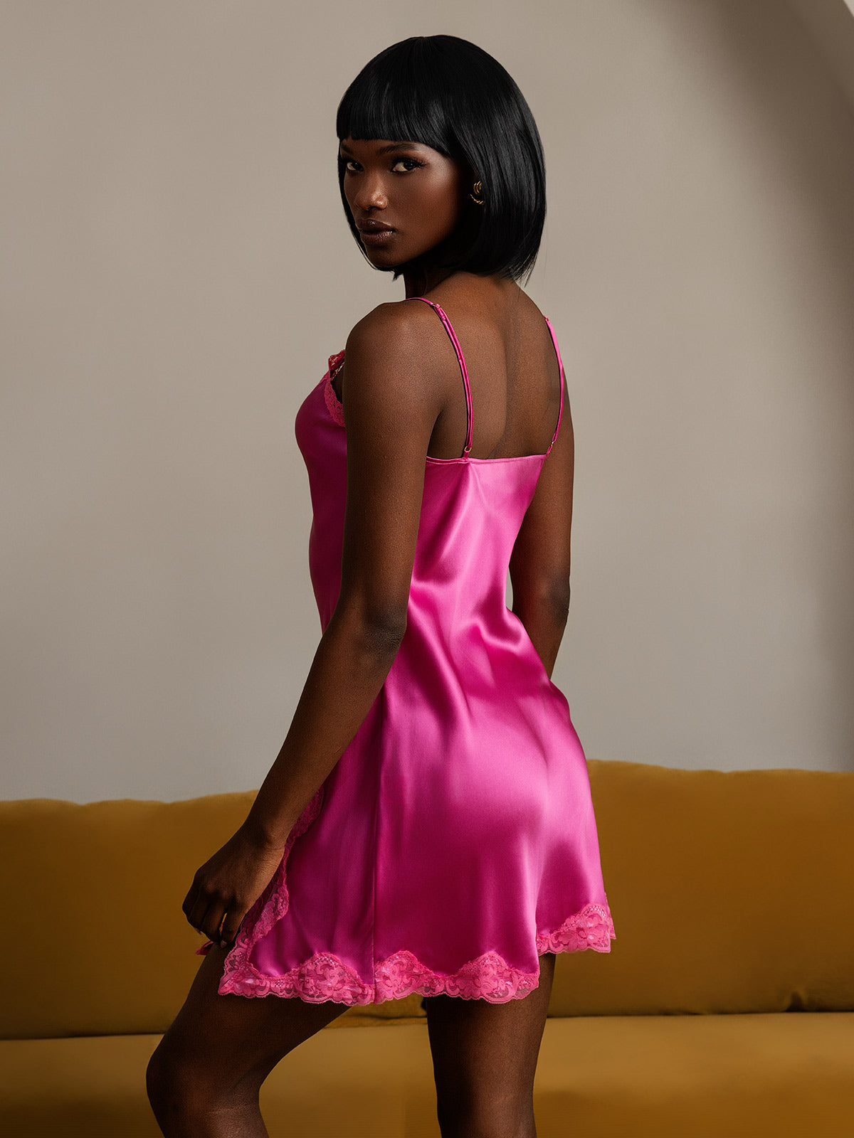 [Hot Pink] SilkSilky-DK Nightgown 002