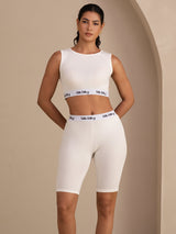 [Hvid] SilkSilky-DK Sleeveless Crew Neck Camisole Top 003