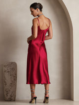 [Vin] SilkSilky-DK Sleeveless V Neck Kjole 002