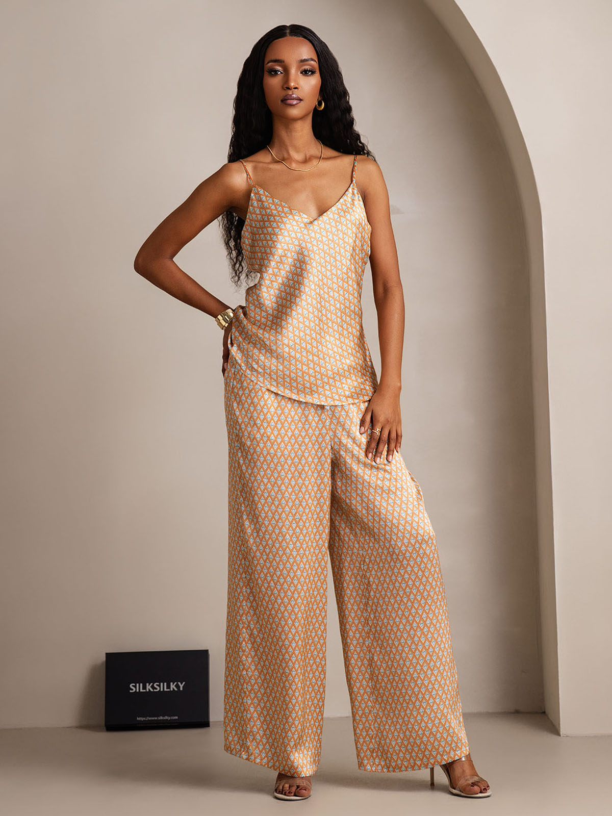 [Blomster] SilkSilky-DK Camisole Set 005