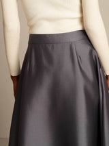 [Grå] SilkSilky-DK 32Momme Silke Skirt 004