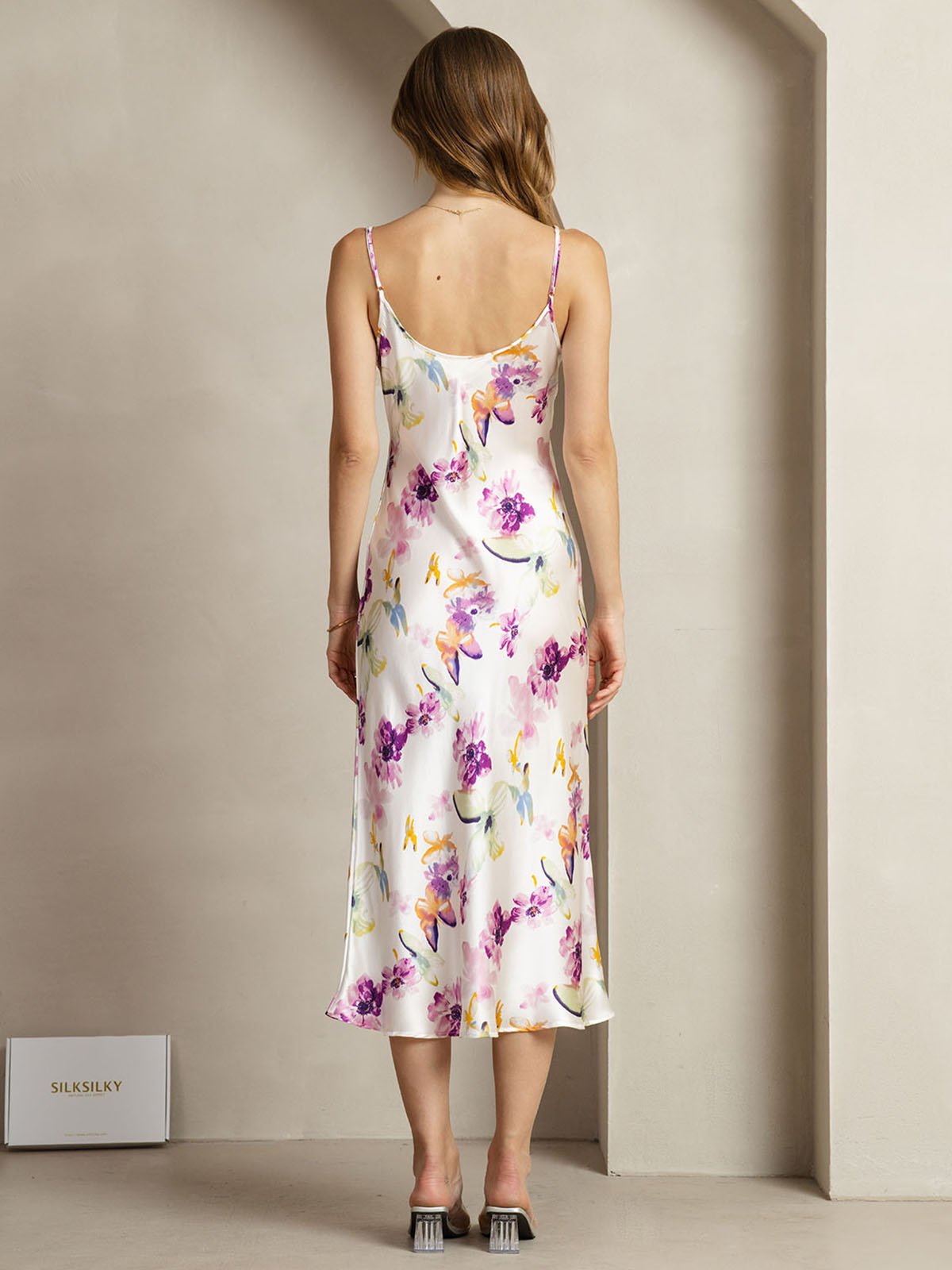 [Akvarelblomster] SilkSilky-DK 19Momme Silke Dress 002